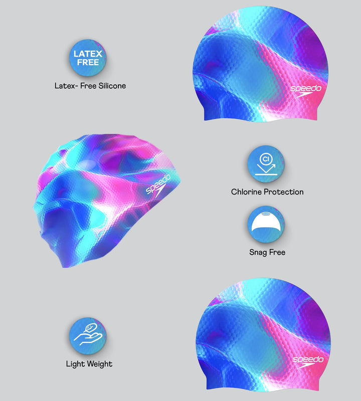 Unisex Adult Slogan Print Silicone Swim Cap For Men and Women - Lazy Daisy