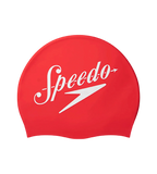 Unisex Logo Printed Silicone Swim Cap For Men and Women - Red & White