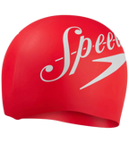 Unisex Logo Printed Silicone Swim Cap For Men and Women - Red & White