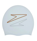 Unisex Logo Printed Silicone Swim Cap For Men and Women - White