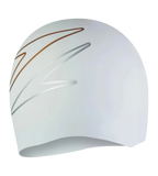 Unisex Logo Printed Silicone Swim Cap For Men and Women - White