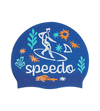Unisex Kids Surfing Slogan Print Swim Cap For Boys and Girls - Blue & White