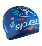 Unisex Kids Surfing Slogan Print Swim Cap For Boys and Girls - Blue & White