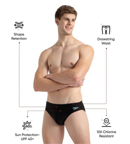 Men's Endurance10 Essential Lycra Brief - Black & Arctic Glass