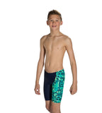 Boys Endurance 10 Tri Bold Printed V-Cut Panel Jammer - Navy & Jade