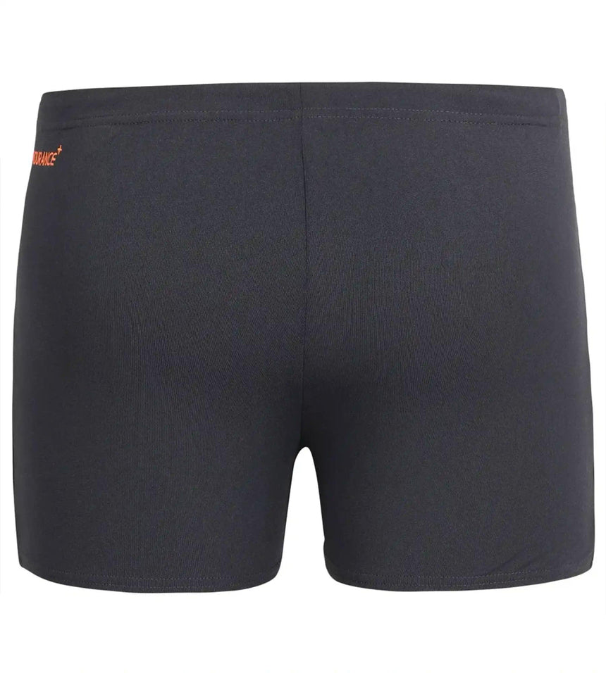 Men's Polyester Monogram Aquashort - Oxid Grey & Fluo Orange