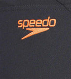Men's Polyester Monogram Aquashort - Oxid Grey & Fluo Orange