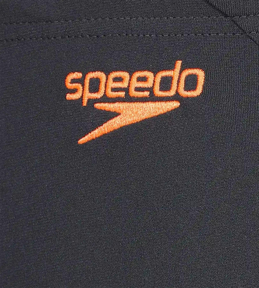 Men's Polyester Monogram Aquashort - Oxid Grey & Fluo Orange