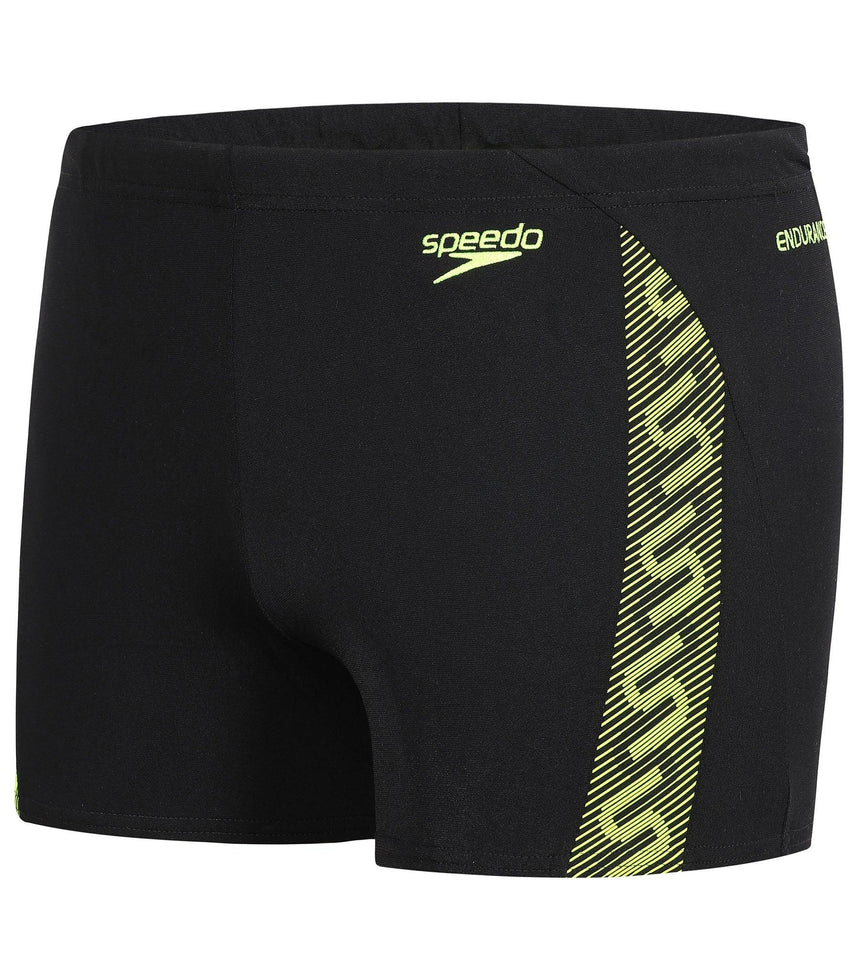Men's Endurance+ Monogram Aquashort - Black & Fluo Yellow