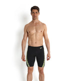 Men's Endurance+ Monogram Printed Jammer - Black & Fluo Yellow