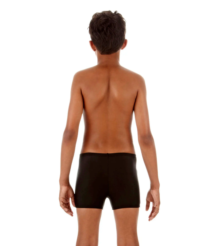 Boys Nylon Monogram Aquashort - Black & Hot Orange
