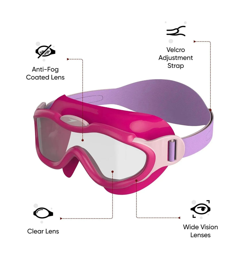 Unisex Kids Sea Squad Mask Tint-Lens Swim Goggles For Tot's (Age Range -  2-6 Years) - Pink