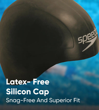 Unisex Aqua V Drag Reducing Racing Swim Cap For Men and Women - Black