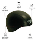 Unisex Aqua V Drag Reducing Racing Swim Cap For Men and Women - Black