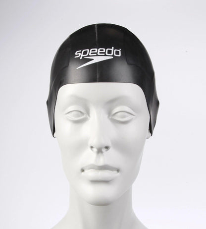 Unisex Adult Aqua V Swim Cap - Black Black_2