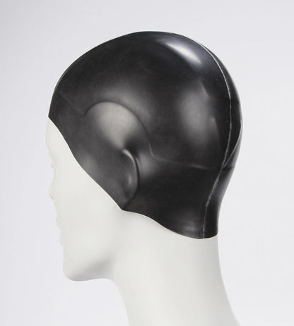 Unisex Adult Aqua V Swim Cap - Black Black_4