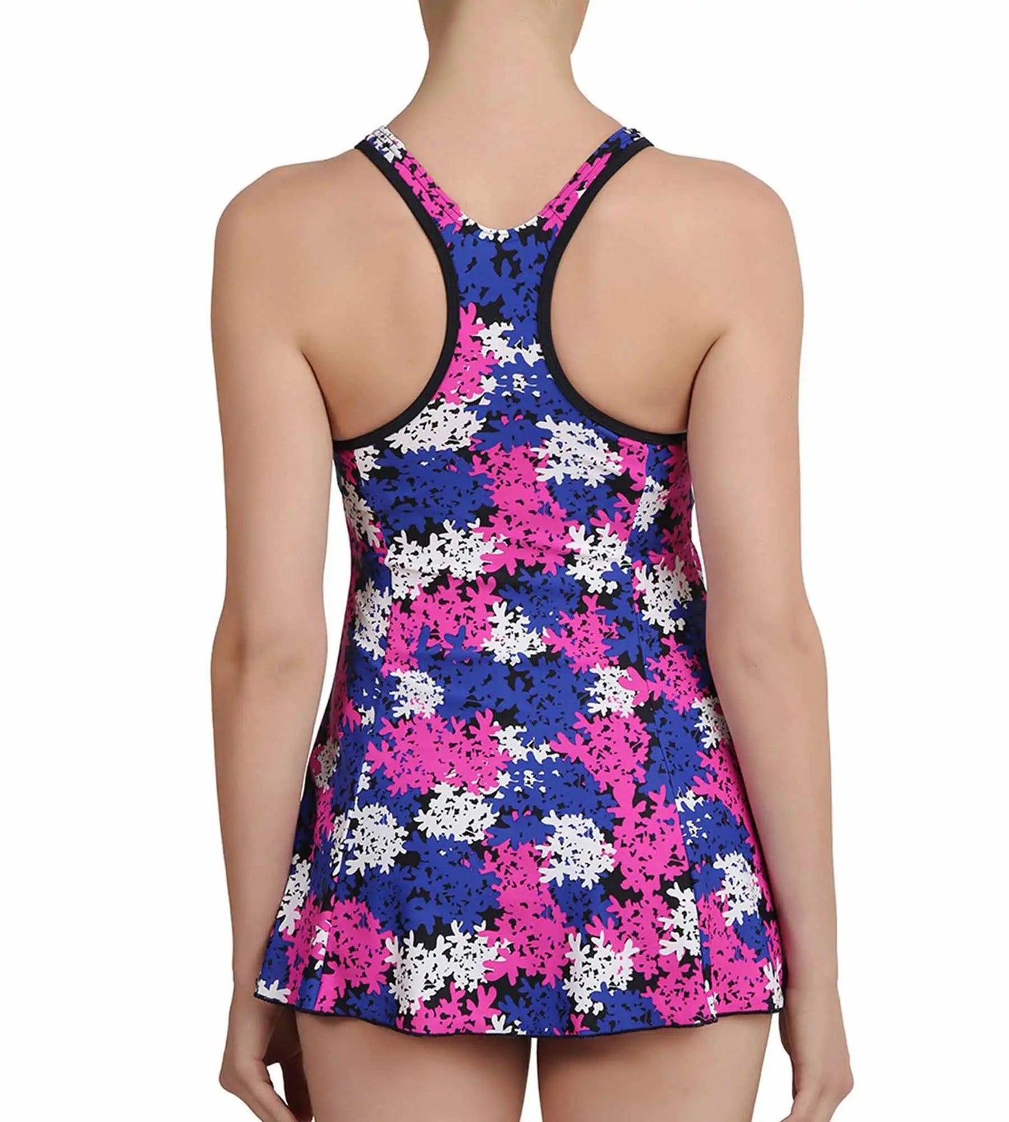 Women's Endurance 10 Printed Swimdress - Navy & Ecstatic_4