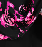 Women's Nylone Printed Swimdress - Black & Ecstatic