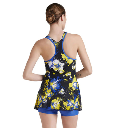 Women's Endurance10 Racerback Swimdress With Boyleg- Speedo Navy & Deep Peri