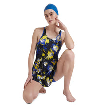 Women's Endurance10 Racerback Swimdress With Boyleg- Speedo Navy & Deep Peri