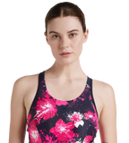 Women's Endurance 10 Racerback Swimdress With Boyleg - Speedo Navy & Fluo Pink