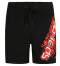 Boys Quick Dry Graphic Print Watershorts - Wavecapsule Black & Hot Orange