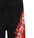 Boys Quick Dry Graphic Print Watershorts - Wavecapsule Black & Hot Orange