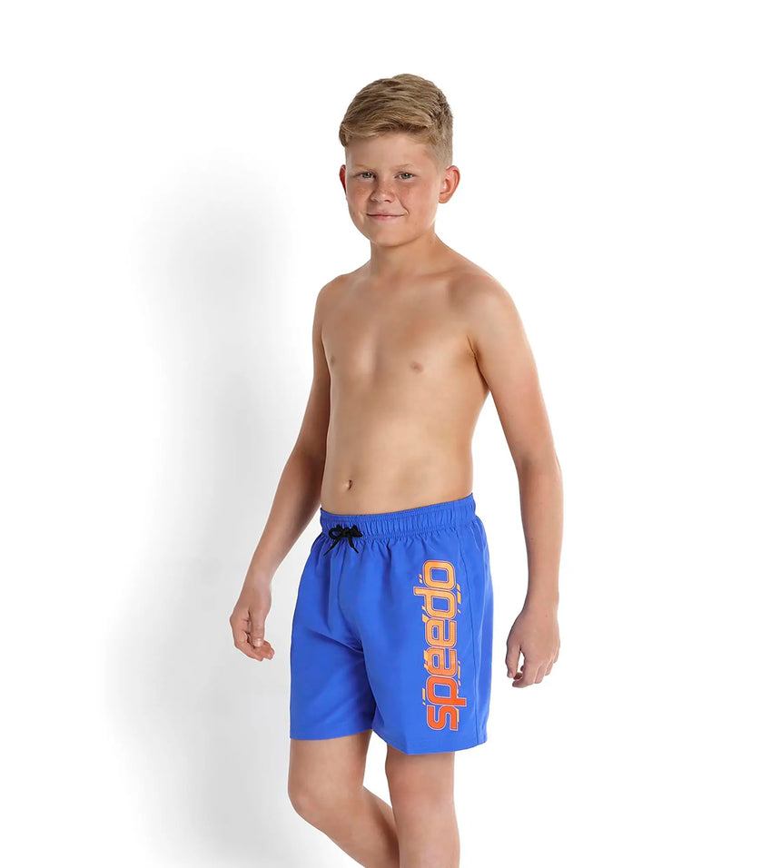 Boy's 100% Polyester Boombastic Graphic Printed Leisure Watershorts - Deep Peri & Peel