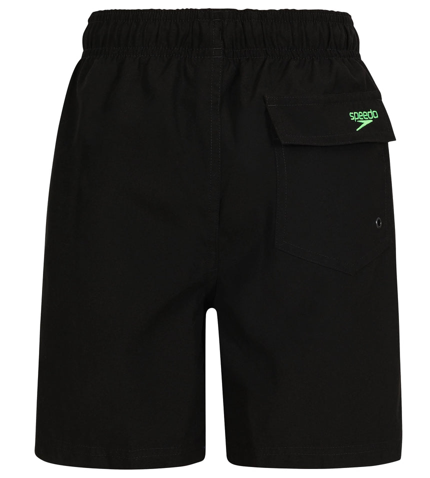 Boy's 100% Polyester Jungle Camo Graphic Printed Leisure Watershorts - Black, Fluo Green & Fluo Yellow