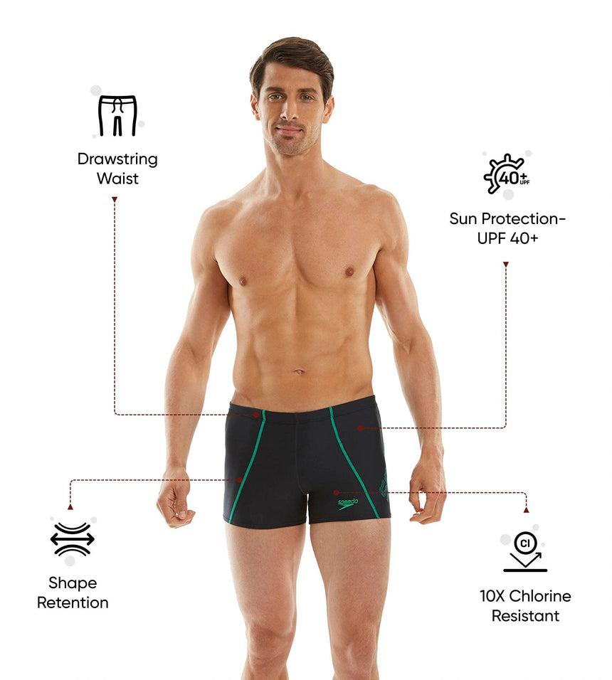 Men's Endurance 10 Logo Panel Aquashort - Navy & Emerald
