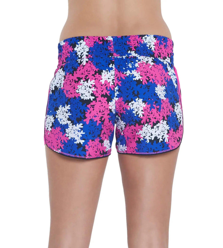 Women's Polyester Printed Leisure Watershorts - Ecstatic & Beautiful Blue_3