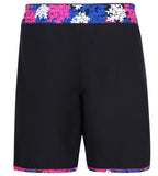 Women's 100% Polyester Printed Splice Watershorts - Navy & Ecstatic