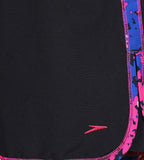 Women's 100% Polyester Printed Splice Watershorts - Navy & Ecstatic