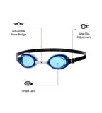 Unisex Adult Jet Tint-Lens Swim Goggles - Blue & White