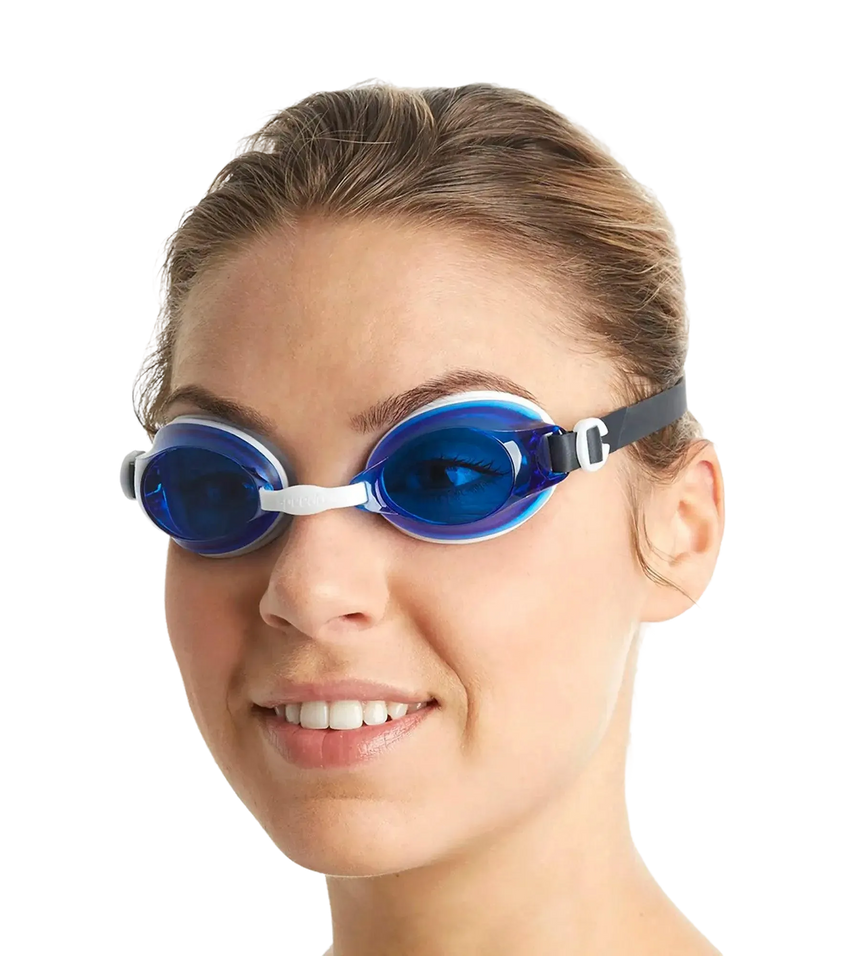 Unisex Adult Jet Tint-Lens Swim Goggles - Blue & White
