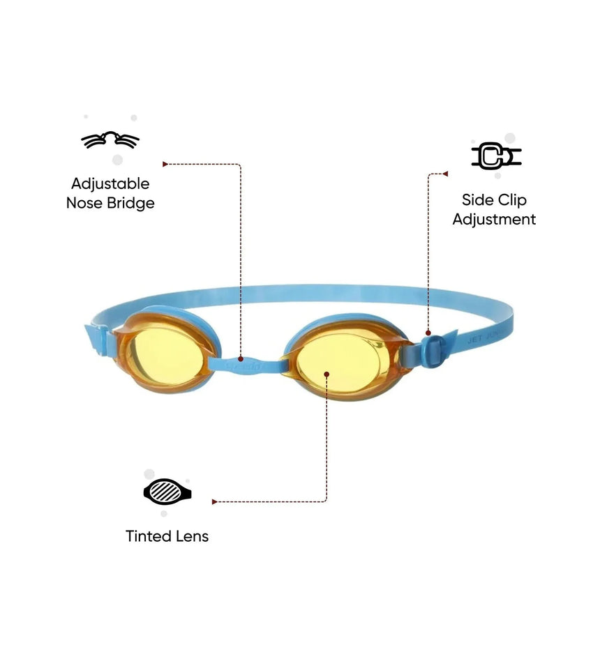 Unisex Kids Jet Tint-Lens Goggles (Age Range -  6-14 Years) - Blue & Orange
