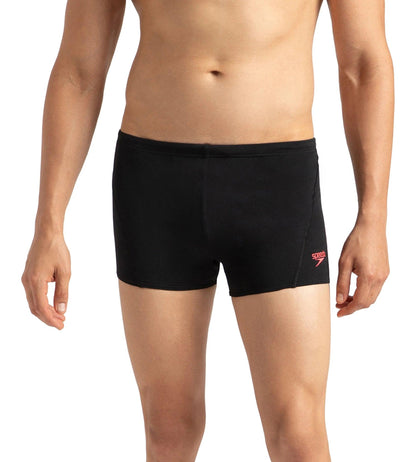 Buy Speedo Male Essential Splice Aquashort Black-Phoenix Red