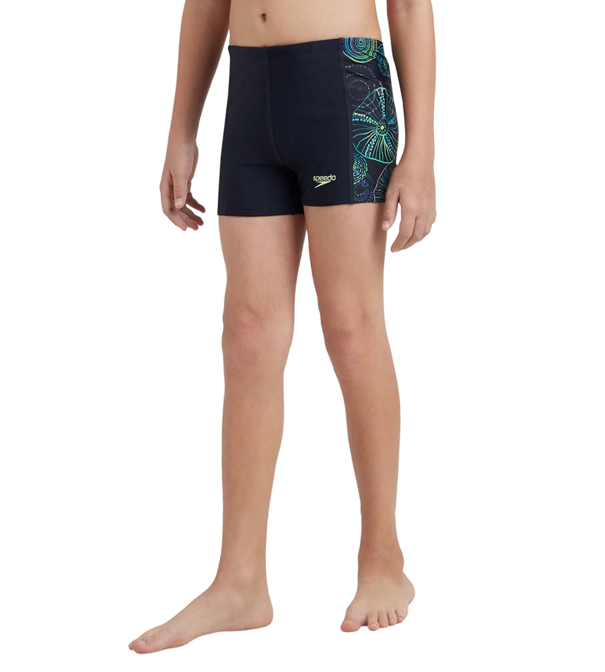 Boy's Endurance 10 Jelly Fish Panel Print Aquashort - True Navy & Aquarium
