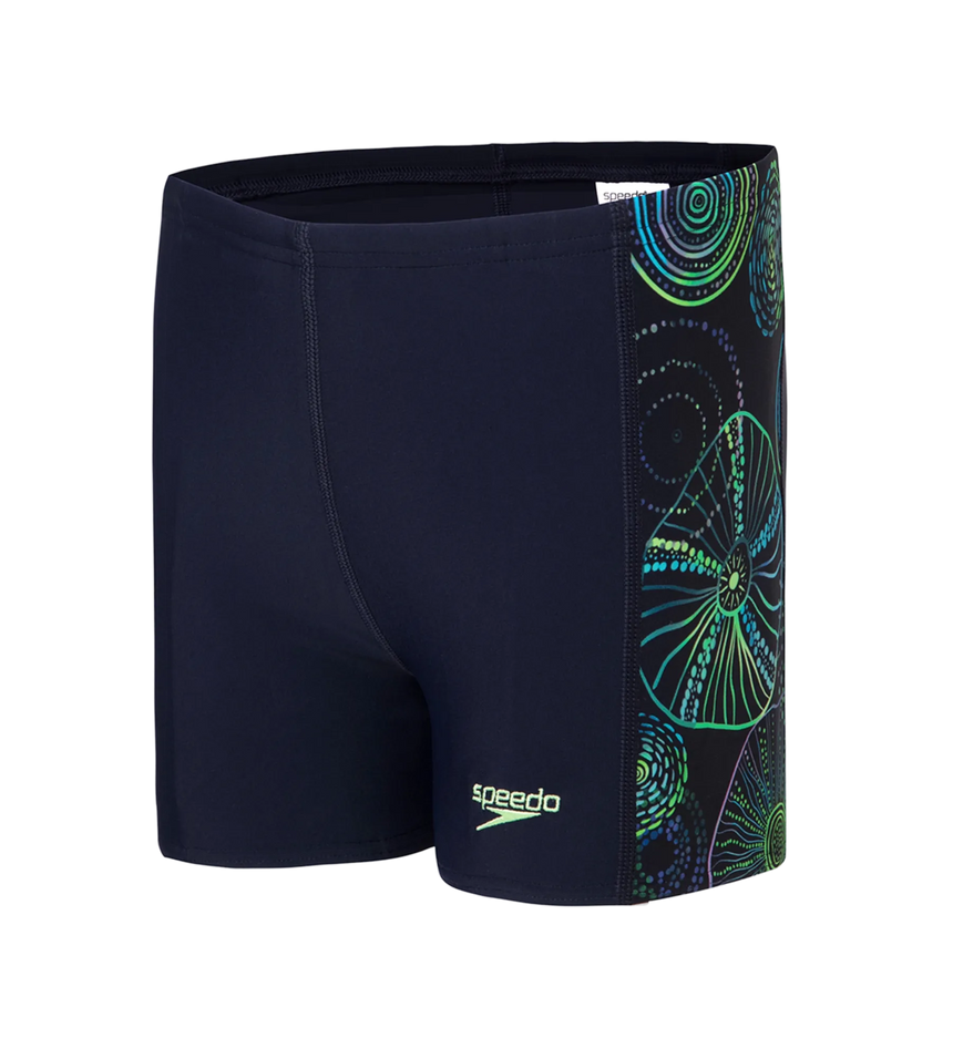 Boy's Endurance 10 Jelly Fish Panel Print Aquashort - True Navy & Aquarium