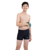 Boy's Endurance 10 Hyperboom Panel Print Aquashort - True Navy & Harlequin Green