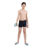 Boy's Endurance 10 Hyperboom Panel Print Aquashort - True Navy & Harlequin Green