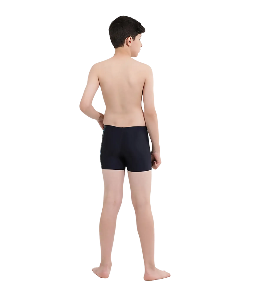Boy's Endurance 10 Hyperboom Panel Print Aquashort - True Navy & Harlequin Green