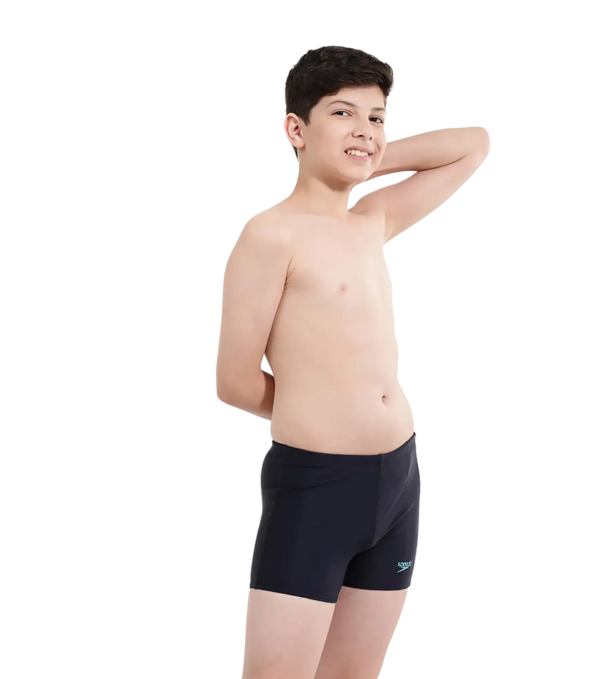 Boy's Endurance 10 Hyperboom Panel Print Aquashort - True Navy & Harlequin Green
