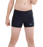 Boy's Endurance 10 Hyperboom Panel Print Aquashort - True Navy & Harlequin Green