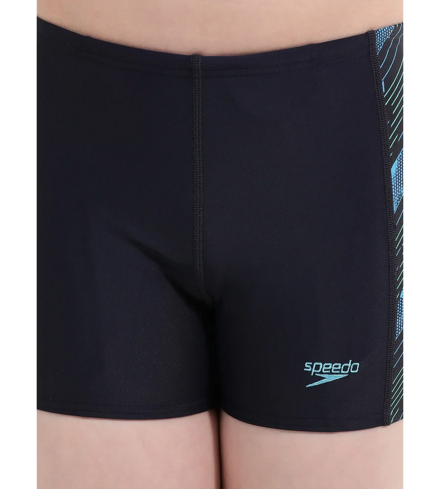 Boy's Endurance 10 Hyperboom Panel Print Aquashort - True Navy & Harlequin Green