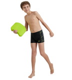 Boy's Endurance 10 Hyperboom Panel Print Aquashort - Black & Lemon Drizzle