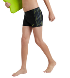 Boy's Endurance 10 Hyperboom Panel Print Aquashort - Black & Lemon Drizzle