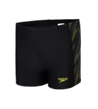 Boy's Endurance 10 Hyperboom Panel Print Aquashort - Black & Lemon Drizzle