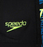 Boy's Endurance10 Hyperboom Panel Print Aquashort - Black, Turkish Sea & Hyper Yellow