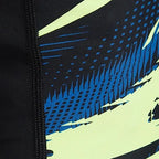Boy's Endurance10 Hyperboom Panel Print Aquashort - Black, Turkish Sea & Hyper Yellow